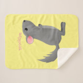 Cute gray chinchilla cartoon illustratie sherpa deken (Voorkant (horizontaal))