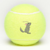 Cute gray chinchilla cartoon illustratie tennisballen (Achterkant)