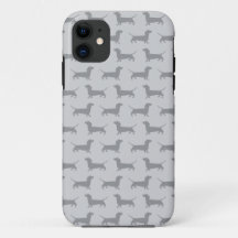 Cute Gray dachshund Dog Pattern iPhone 5 Hoesje