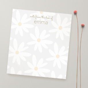 Cute Gray Daisy Floral Notitieblok