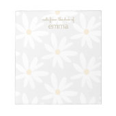 Cute Gray Daisy Floral Notitieblok (Voorkant)