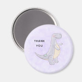 Cute Gray Dinosaur Speelgoed Waterverf Dank u Magneet (Voorkant / Achterkant)