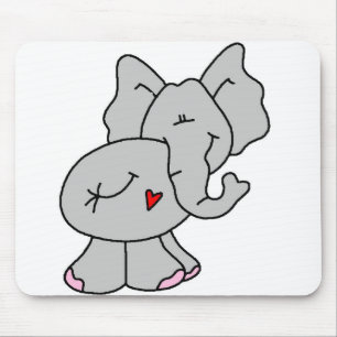 Cute Gray Elephant Muismat