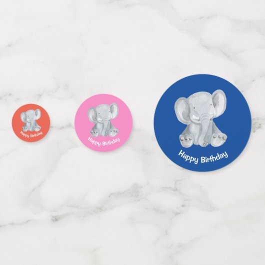 Cute Gray Elephant Table Confetti (Voorkanten)