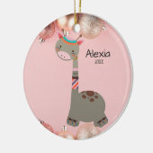 Cute Gray Giraffe Kerstversiering Keramisch Ornament (Links)