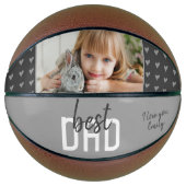 Cute Gray Heart Beste vader Foto Vader Dag Basketbal (Voorkant)