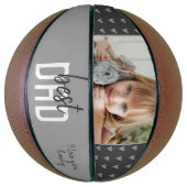 Cute Gray Heart Beste vader Foto Vader Dag Basketbal (Verticaal)