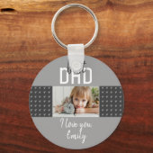 Cute Gray Heart Beste vader Foto Vader Dag Sleutelhanger (Voorkant)