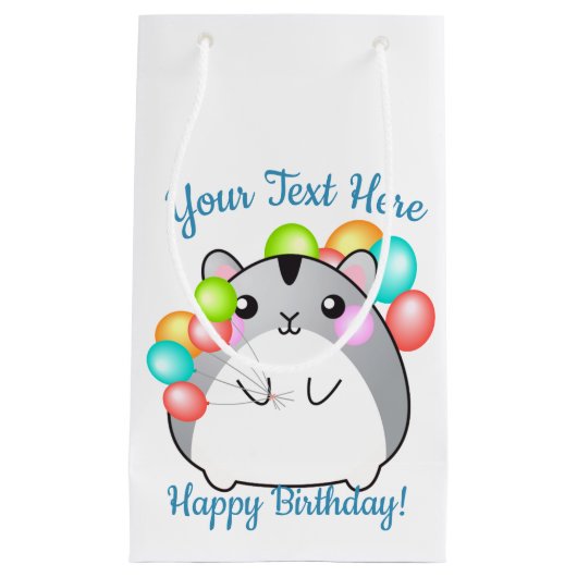 Cute Gray Kawaii Hamster Klein Cadeauzakje (Voorkant)