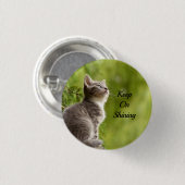 Cute Gray Kitten Ronde Button 3,2 Cm (Voorkant /achterkant)