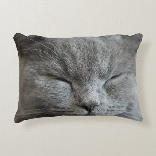 Cute Gray Kitty Cat Photo Accent Pillow Kussen