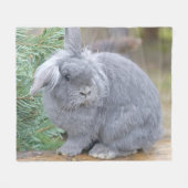 Cute gray konijn fleece deken (Voorkant (Horizontaal))