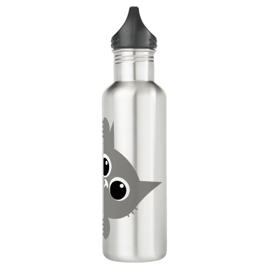 Cute Gray Peeking Cat Design Water Bottle Waterfles (Links)