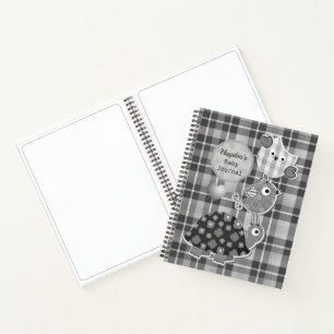 Cute Gray Play Animals Baby Journal Notitieboek
