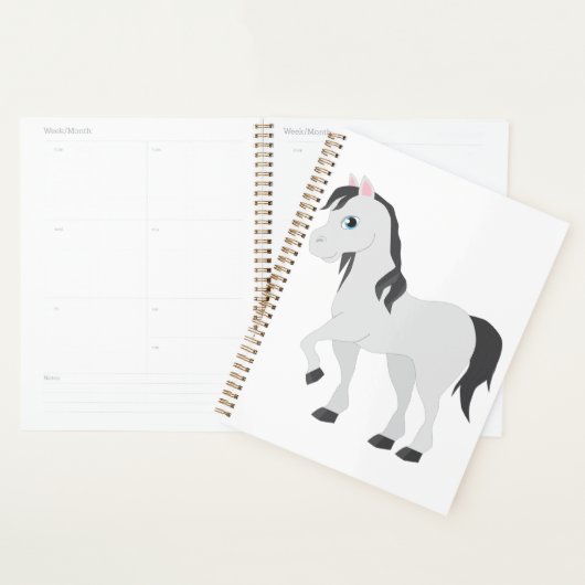 Cute Gray Pony Cartoon Whimsical Horse (Devant avec enveloppe)