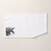 Cute Gray Rabbit Among the Grass (Serviette à main)