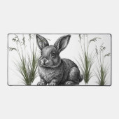 Cute Gray Rabbit Among the Grass Bureaumat (Voorkant)