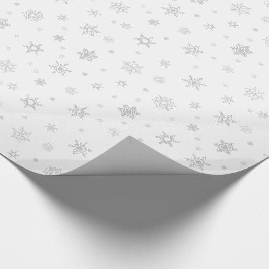 Cute Gray Snowflake Pattern Cadeaupapier (Hoek)
