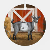 Cute Gray Spotted Goat Metalen Ornament (Achterkant)