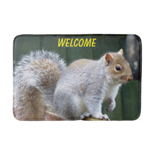 Cute Gray Squirrel Badmat