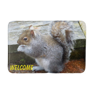 Cute Gray Squirrel Badmat