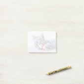 Cute Gray Tabby Cat met kerstPet Xmas Post-it® Notes (Op bureau)
