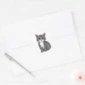 Cute Gray Tabby Cat Sticker – Adorable Cartoon Kit (Envelop)