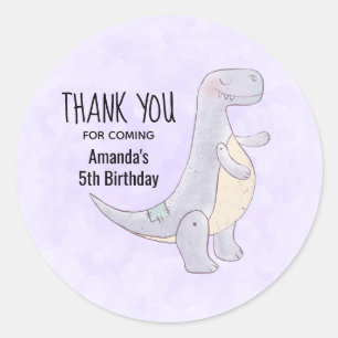 Cute Gray Tyrannosaurus Rex Dinosaur Speelgoed Bir Ronde Sticker
