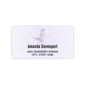 Cute Gray Tyrannosaurus Rex Dinosaur Speelgoed Etiket (Voorkant)