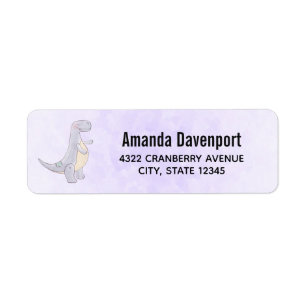 Cute Gray Tyrannosaurus Rex Dinosaur Speelgoed Etiket