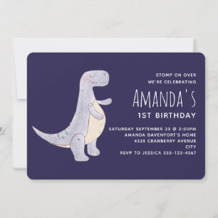 Cute Gray Tyrannosaurus Rex Dinosaur Speelgoed Kaart