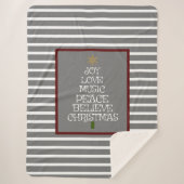 Cute Gray/White Spirit of Kerstmis Sherpa Deken (Voorkant)