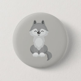Cute Gray Wolf Ronde Button 5,7 Cm