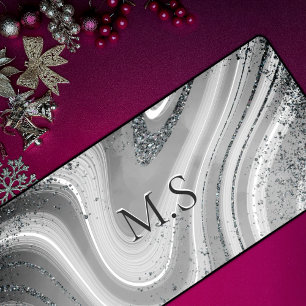 Cute gray zilvermarmer bureaumat