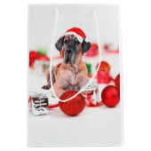 Cute Great Dane Dog-kerstkerstkerstkerstkerstkerst Medium Cadeauzakje (Voorkant)