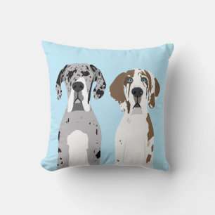 Cute Great Dane Dogs Blue Kussen