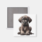 Cute Great Dane Puppy Magneet (Voorkant / Achterkant)