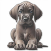 Cute Great Dane Puppy Sticker (Voorkant)