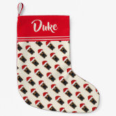 Cute Great Dane Santa Pattern - Gepersonaliseerd Kleine Kerstsok (Voorkant)