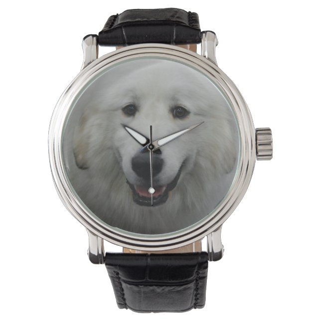 Cute Great White Pyreneeën Horloge (Voorkant)