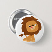 Cute Greedy Cartoon Lion Button Badge (Voorkant /achterkant)