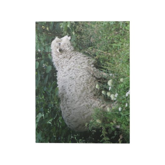 Cute Greedy Sheep Eating Notepad Notitieblok (Gedraaid)