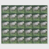 Cute Greedy Sheep Eating Wrapping Paper Cadeaupapier (Vlak)