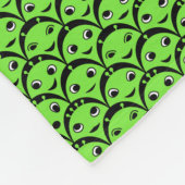Cute Green Aliens Pattern Fleece Blanket Deken (Hoek)