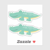 Cute Green Aligator Kinder Boy Fun Animal Sticker (Vel)