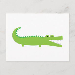 Cute Green Alligator Briefkaart