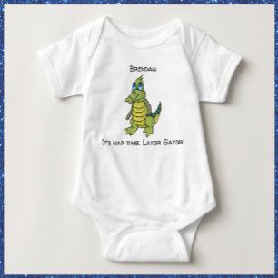 Cute Green Alligator Romper