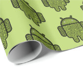 Cute Green Android Robot Wrapping Paper Cadeaupapier (Rol Hoek)