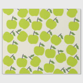 Cute Green Apple Wrapping Paper Cadeaupapier (Vlak)