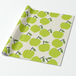 Cute Green Apple Wrapping Paper Cadeaupapier